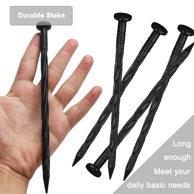 Yowlieu 30 Pcs Spiral Landscape Anchoring Spikes  8 Inch Landscaping Fabric Edging Anchoring Stakes Plastic Edging Nails Nylon Garden Lawn Yard Spikes - Image 5